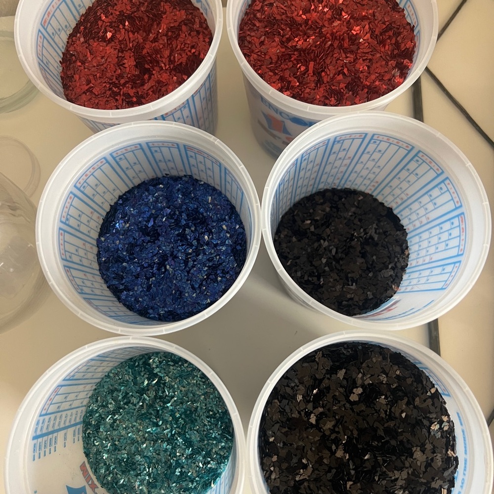 Colorful German Glass Glitter Flakes Set